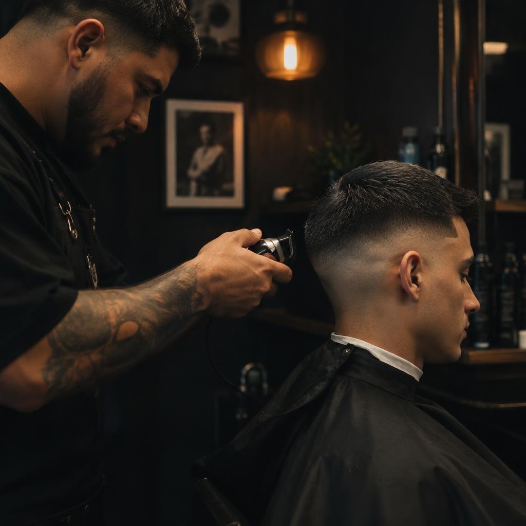 Skin fade in progress